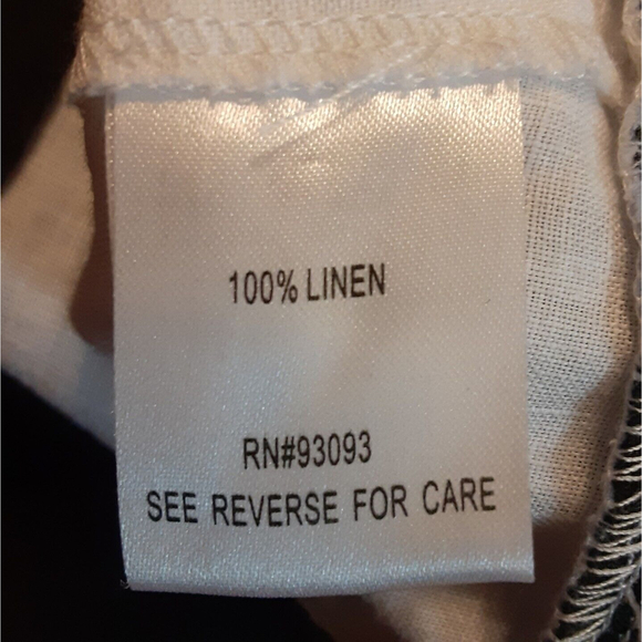 Tyler Boe Size XS White/Black Color Block 100% Linen Boxy Blouse - Picture 7 of 8
